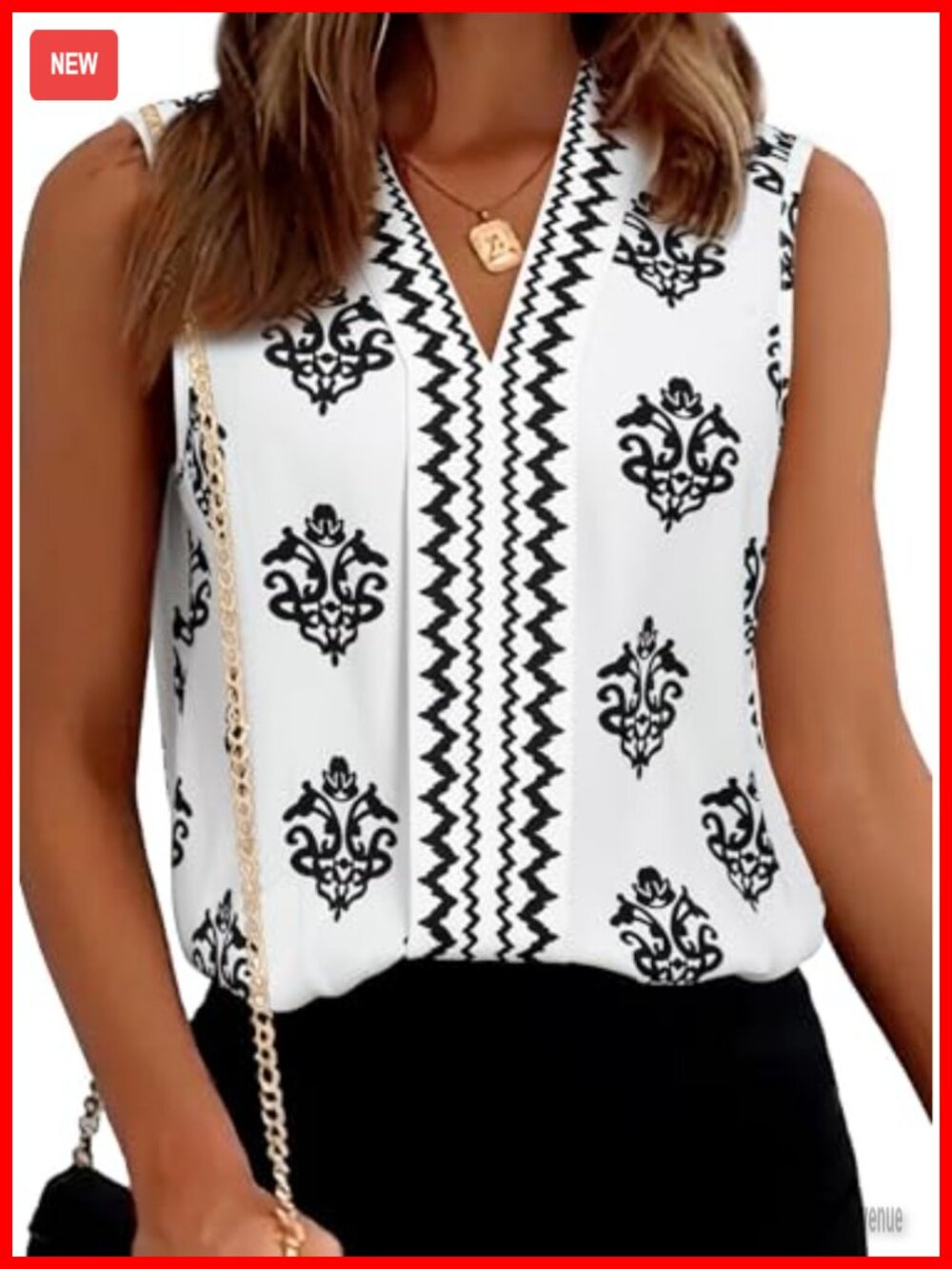 Women's V-Neck Sleeveless Pleated Tank Top Floral Print Polyester Blouse